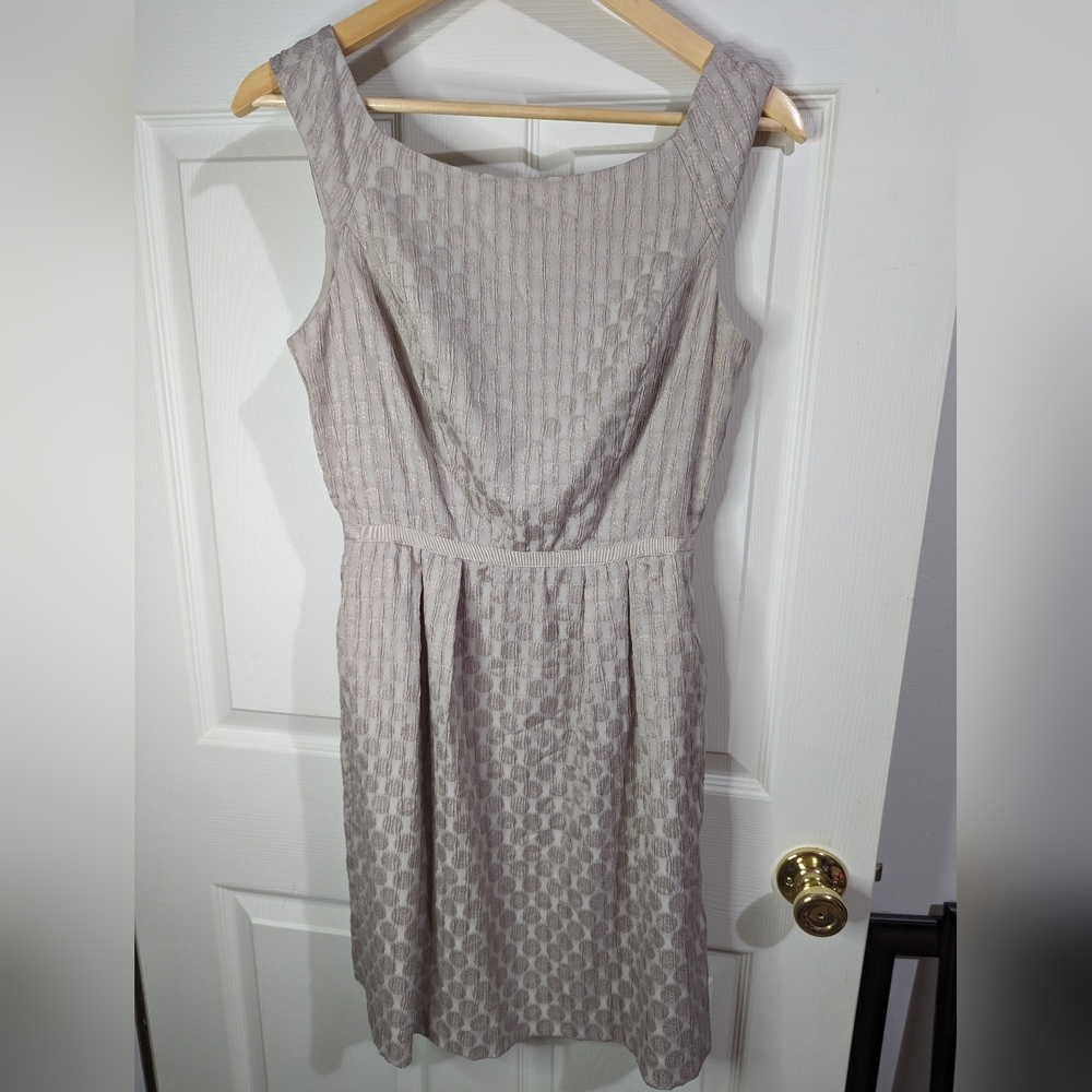 White House Black Market Champagne sleeveless dress with pockets size 2